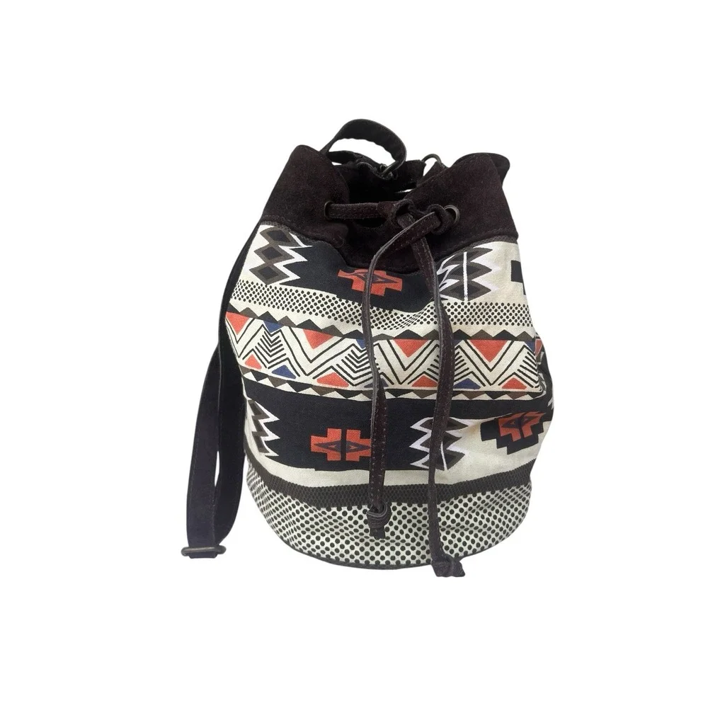 Ecote Urban Outfitters Suede Bucket Bag Southwestern Boho Crossbody Purse